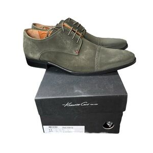 kenneth cole olive green suede oxfords shoes new in box size 13 men’s